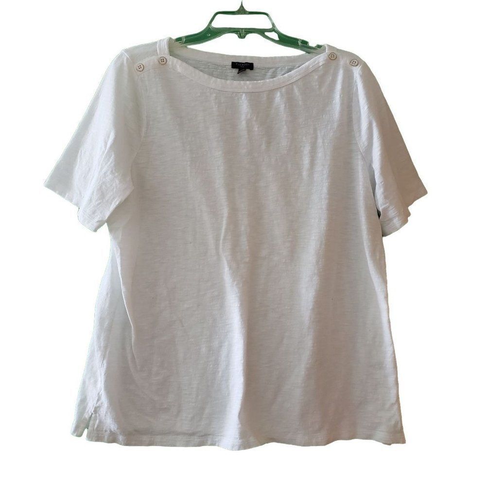 Talbots Plus 1X White Tee Shirt Top